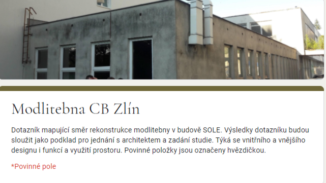 Dotazník Modlitebna CB Zlín